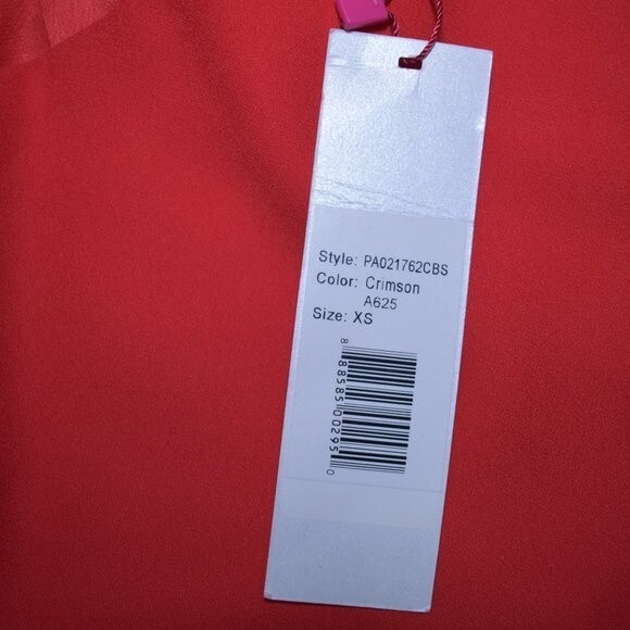 Parker Red Cropped Tank Top XS Square Neck Sleeveless Zip Date Night - Picture 13 of 15